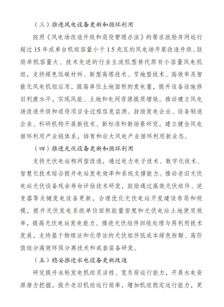 發(fā)改委 | 推進風電、光伏設(shè)備更新和循環(huán)利用-《能源重點領(lǐng)域大規(guī)模設(shè)備更新實施方案》印發(fā)