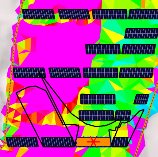 山脊狹長區(qū)域方陣布置探討