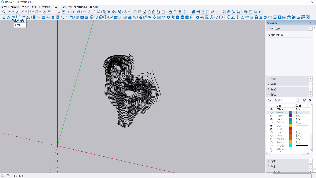 生成地形：導(dǎo)入等高線顏色并自動(dòng)剔除異常高程數(shù)據(jù)